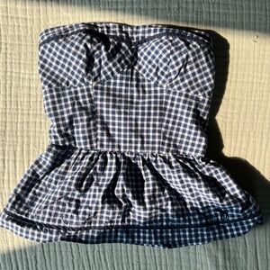 Abercrombie Strapless Top Gingham size XS